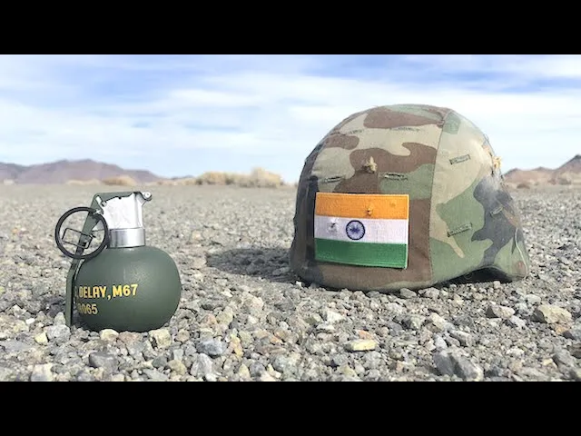 grenade vs indian military helmet